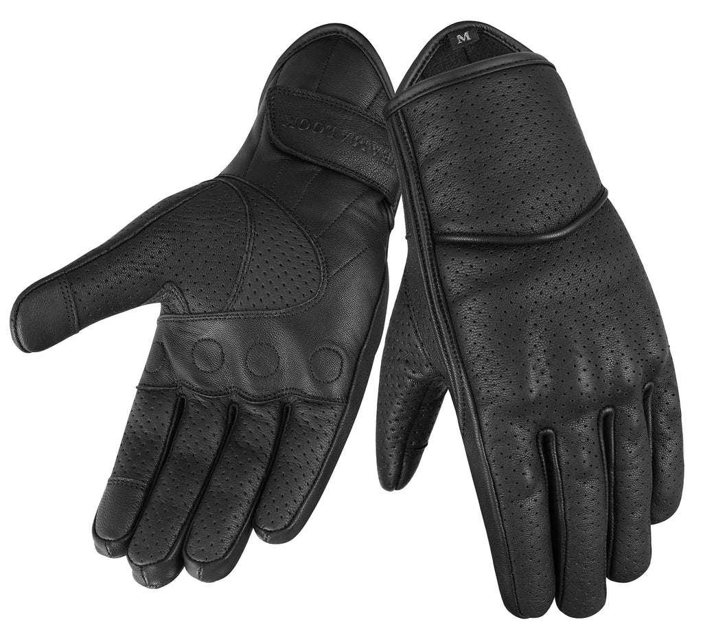 The AMA Look Perforated Leather Motorbike Gloves