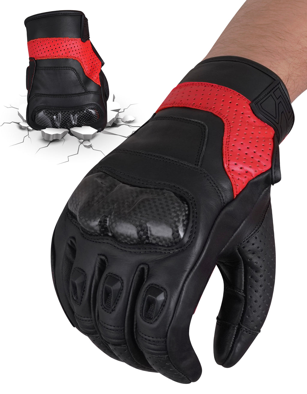 The AMA Look Summer Racing Gloves – Carbon Knuckle Protection R1