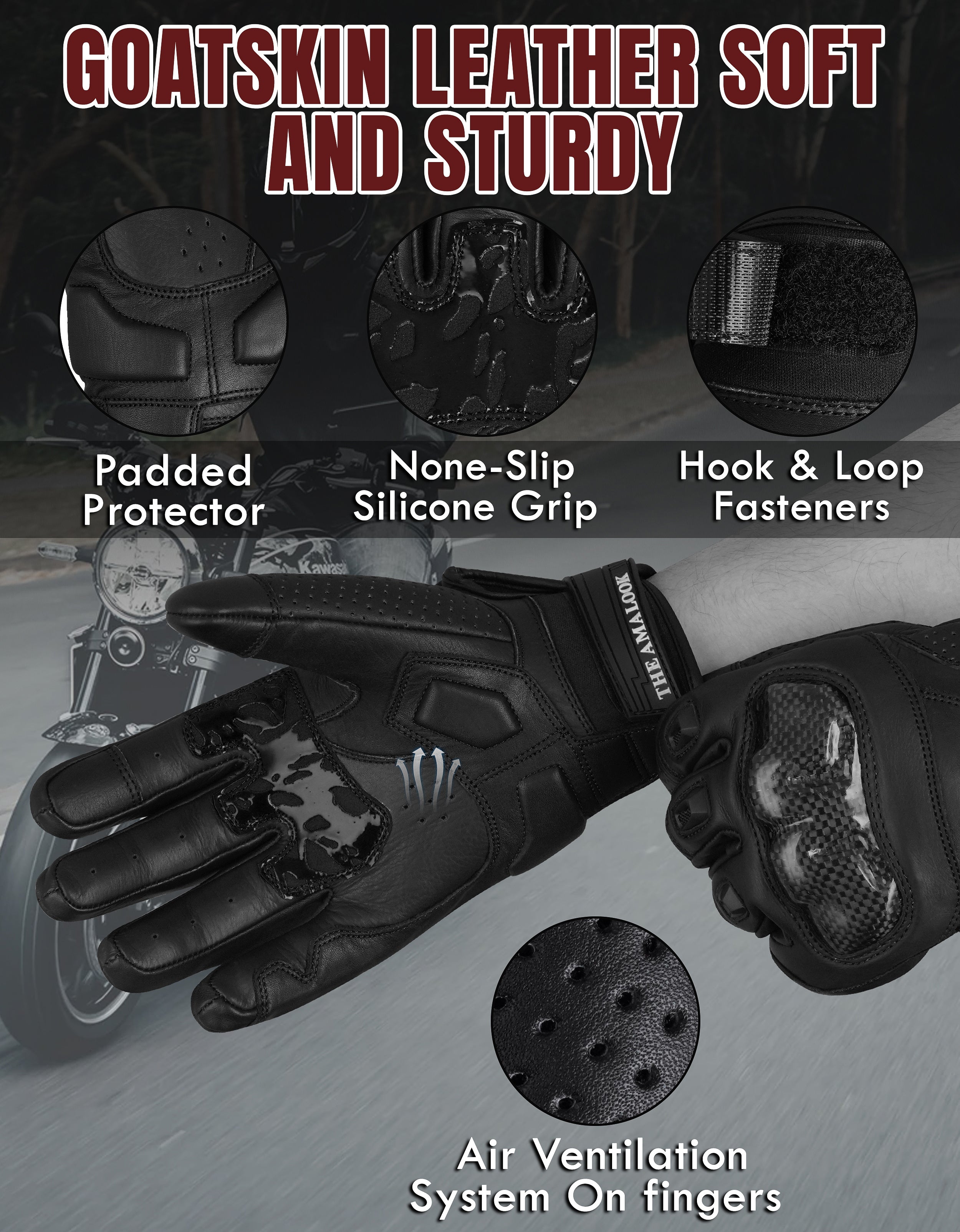 The AMA Look Summer Racing Gloves – Carbon Knuckle Protection