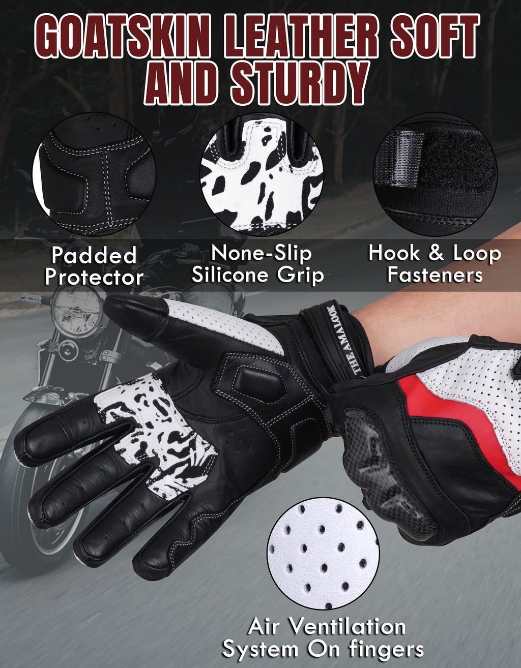 The AMA Look Summer Racing Gloves – Carbon Knuckle Protection W1