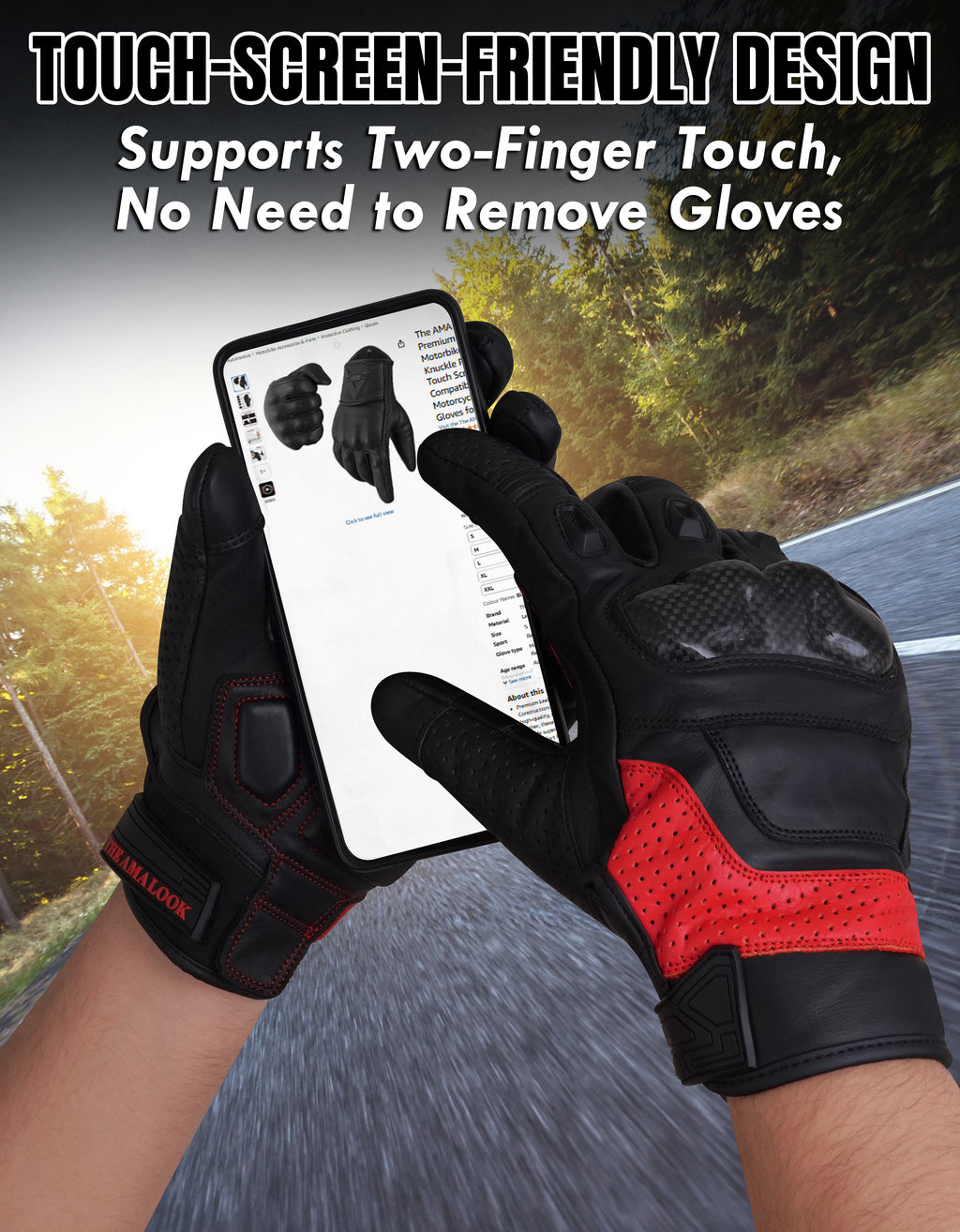 The AMA Look Summer Racing Gloves – Carbon Knuckle Protection R1