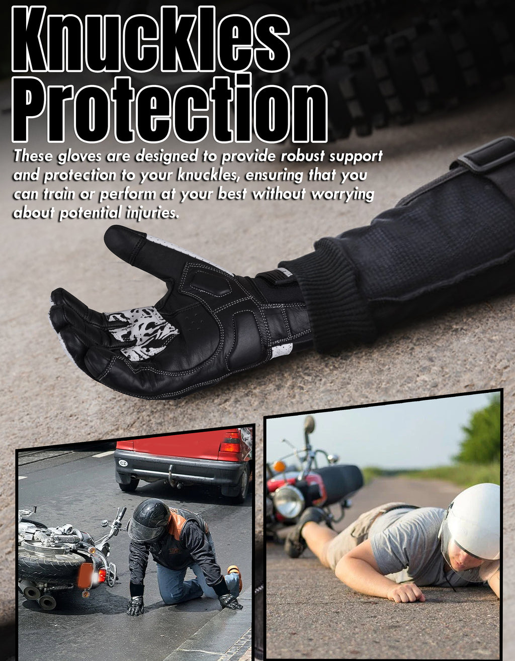 The AMA Look Summer Racing Gloves – Carbon Knuckle Protection W1