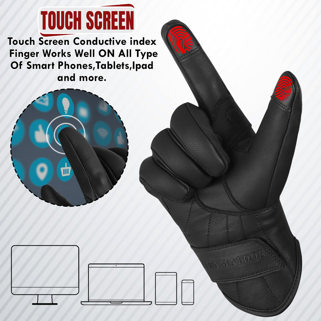 The AMA Look Premium Leather Motorcycle Gloves