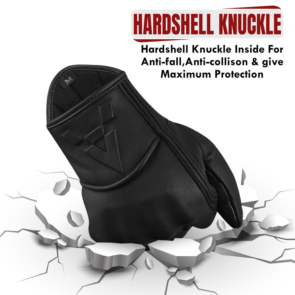 The AMA Look Premium Leather Motorcycle Gloves