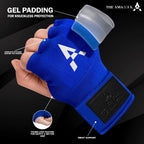 THE AMA LOOK Gel Padded Boxing Hand Wraps Blue
