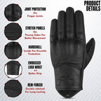 The AMA Look Premium Leather Motorcycle Gloves