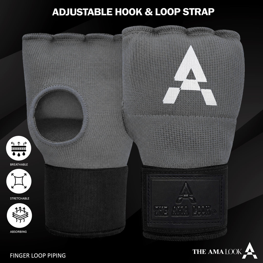 THE AMA LOOK Gel Boxing Hand Wraps Grey