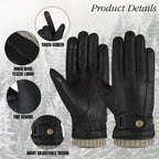 The AMA Premium Winter Leather Gloves Beige