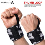 THE AMA LOOK Premium Weight Lifting Wrist Wraps Camo
