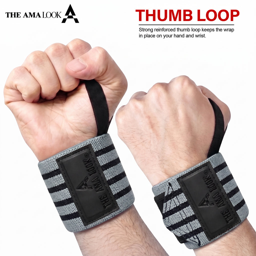 THE AMA LOOK Premium Weight Lifting Wrist Wraps G1