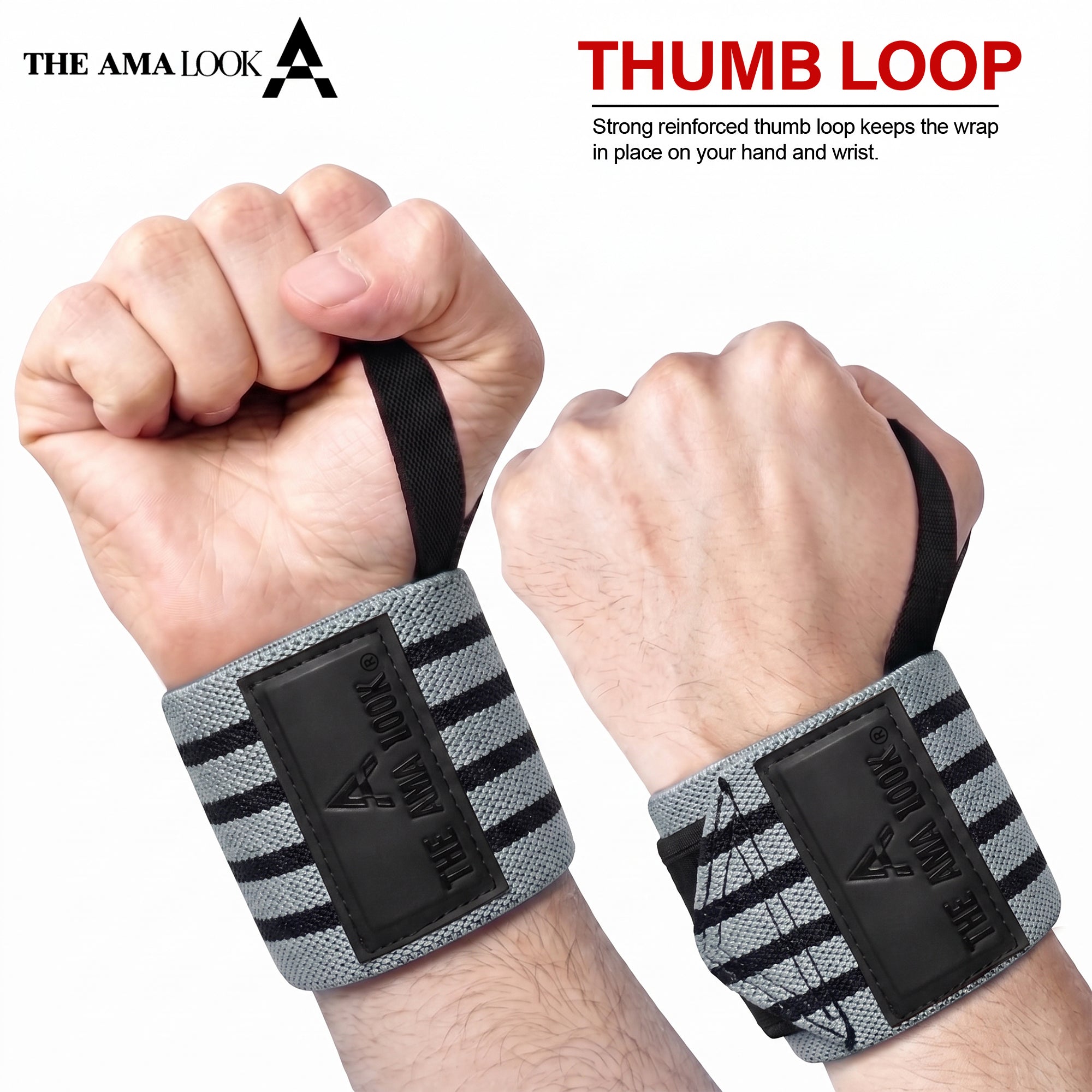 THE AMA LOOK Premium Weight Lifting Wrist Wraps G1