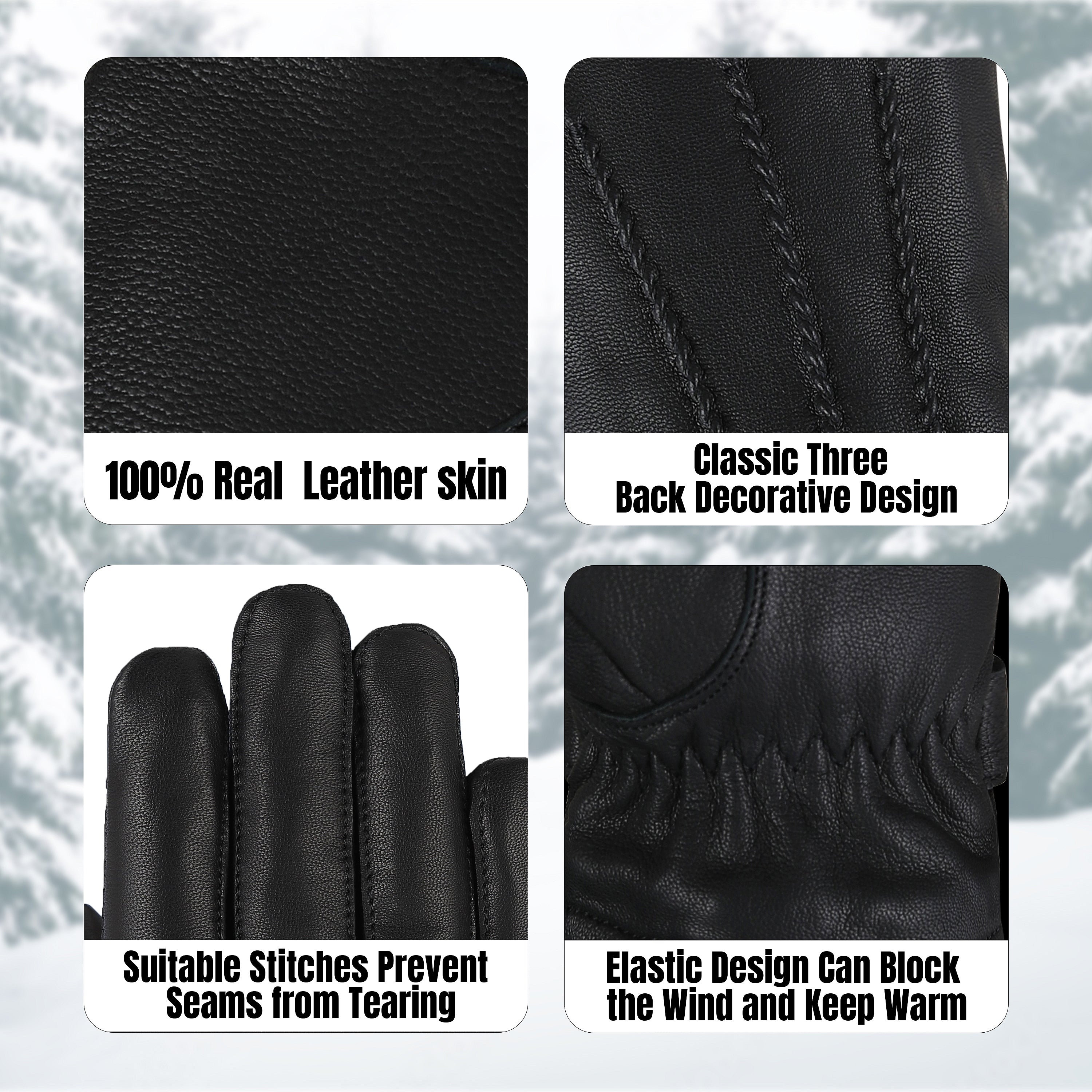 The AMA Premium Winter Leather Gloves Beige