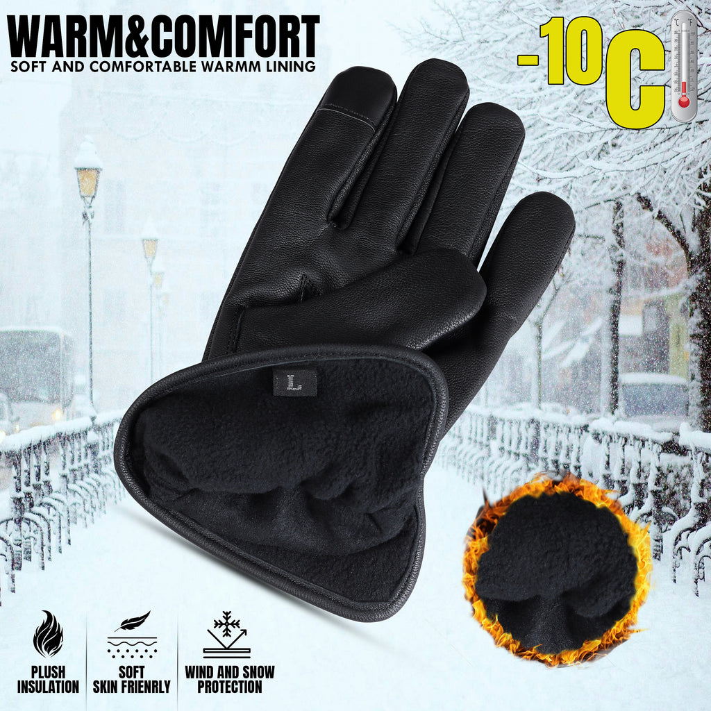 The AMA Look Cashmere Winter Leather Gloves