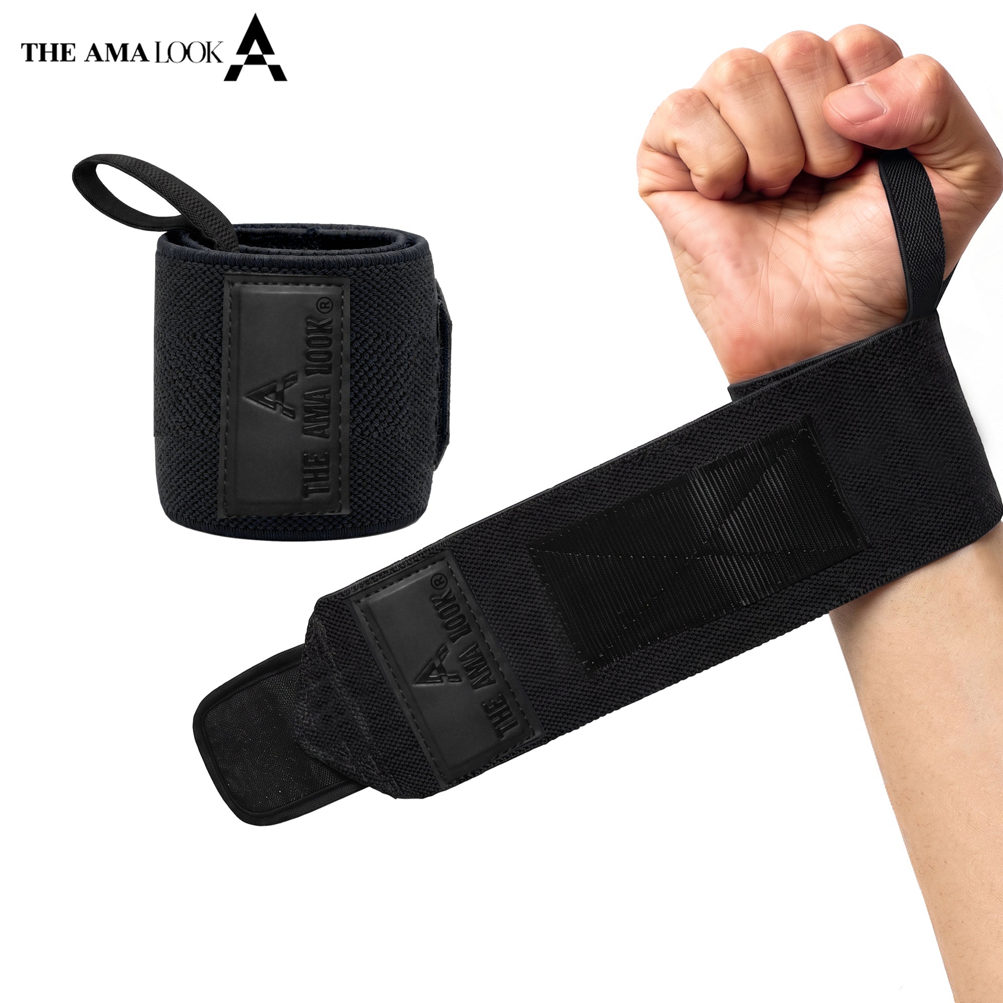 THE AMA LOOK Premium Weight Lifting Wrist Wraps B1