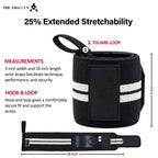 THE AMA LOOK Premium Weight Lifting Wrist Wraps BW