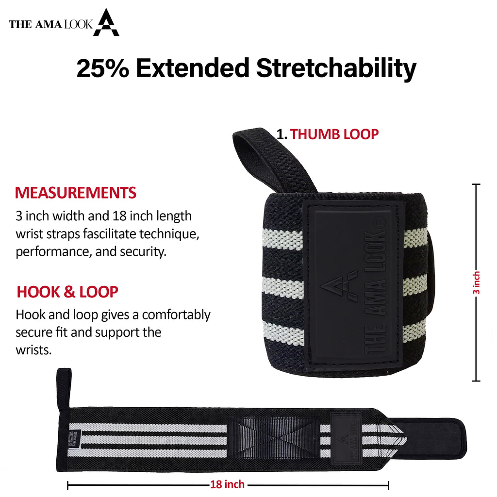 THE AMA LOOK Premium Weight Lifting Wrist Wraps G2