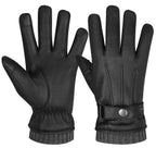 The AMA Premium Winter Leather Gloves Black