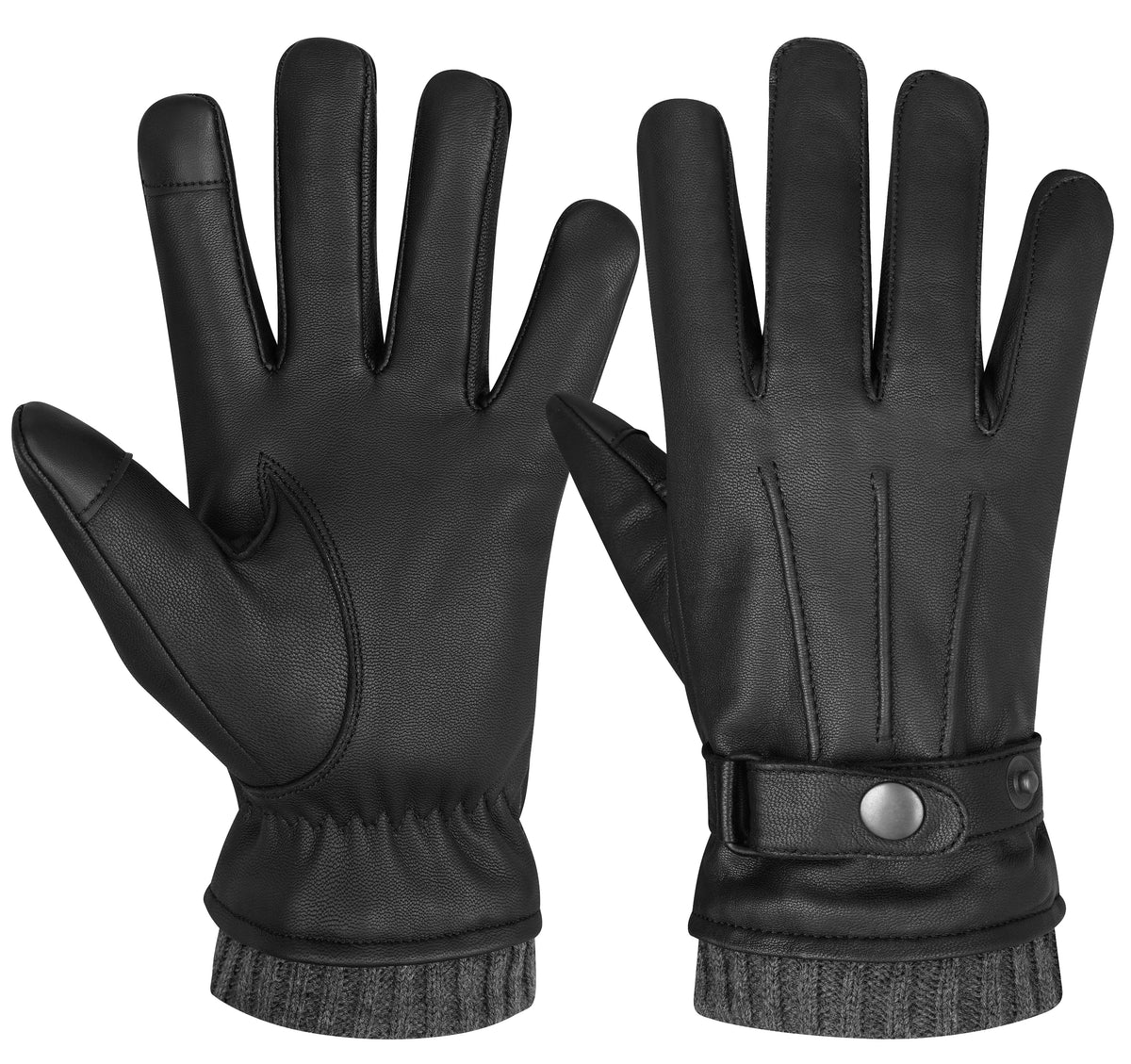 The AMA Premium Winter Leather Gloves Black