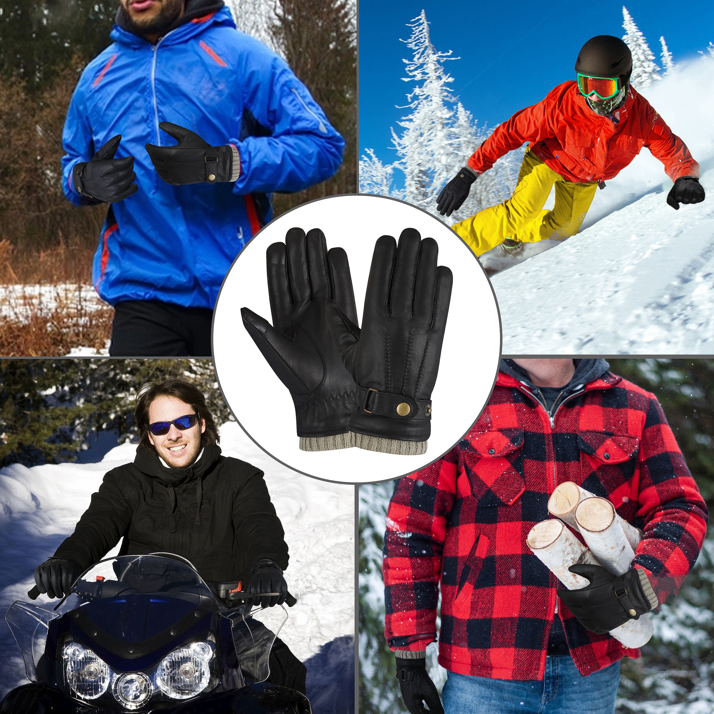 The AMA Premium Winter Leather Gloves Beige