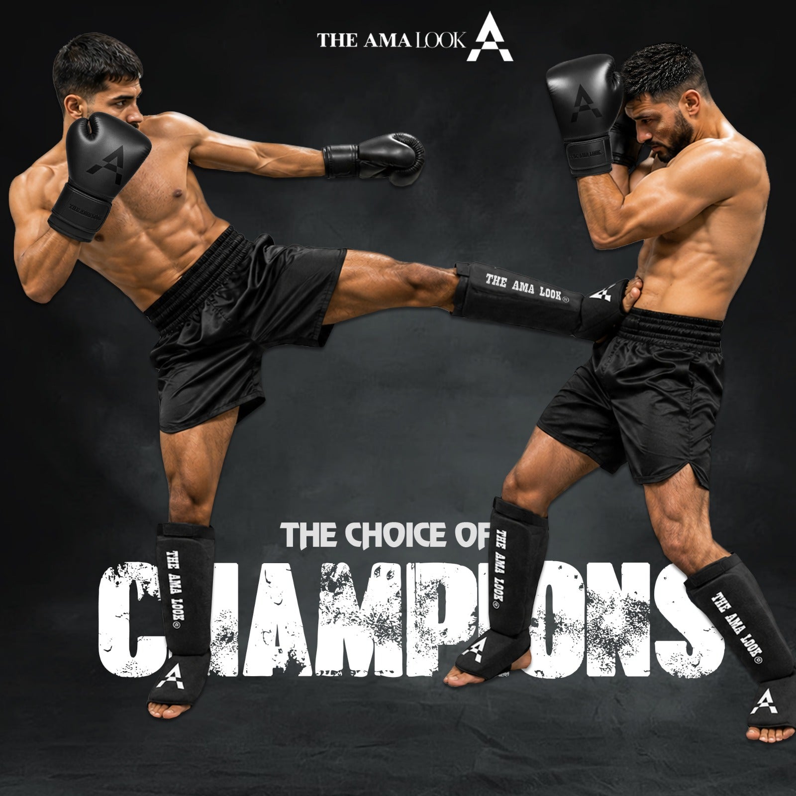 The AMA LOOK MMA Gel Padded Shin Guard Black