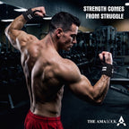 THE AMA LOOK Premium Weight Lifting Wrist Wraps BW