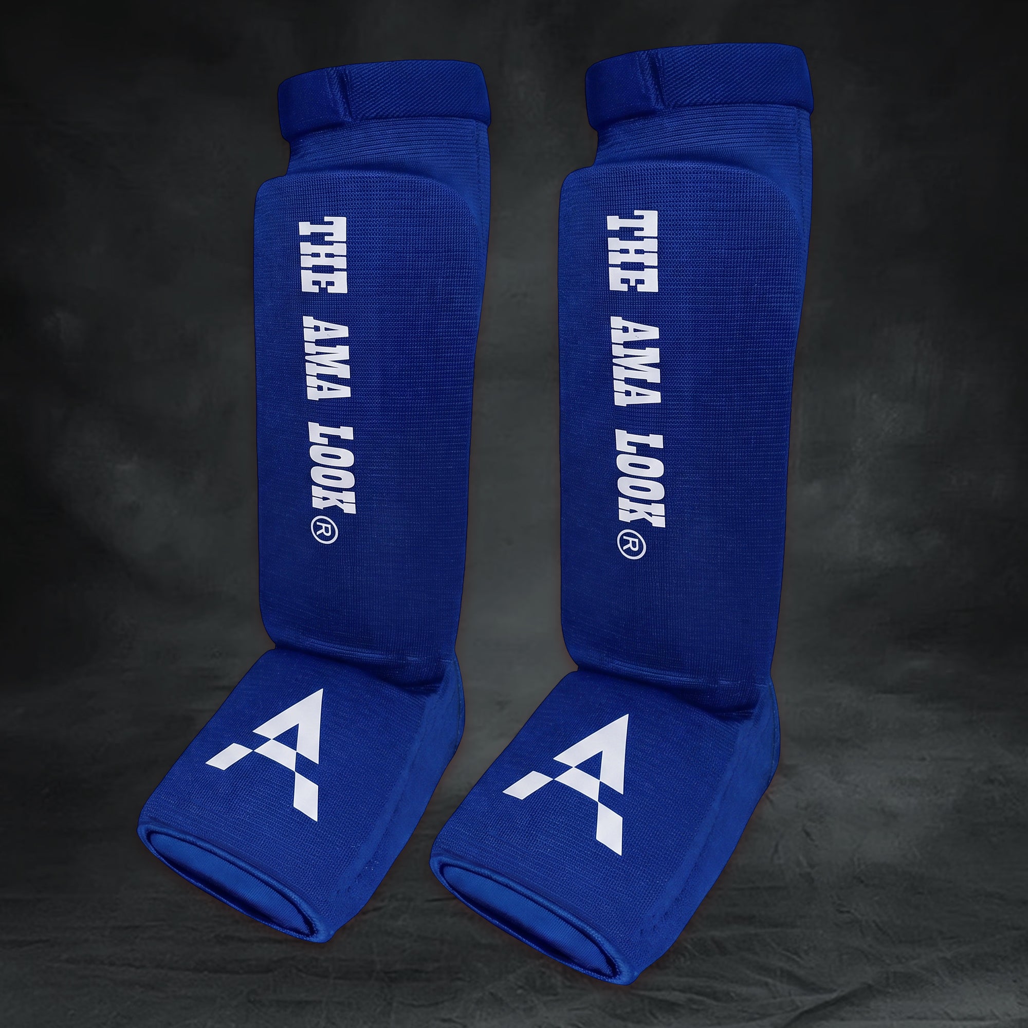 The AMA LOOK MMA Gel Padded Shin Guard Blue