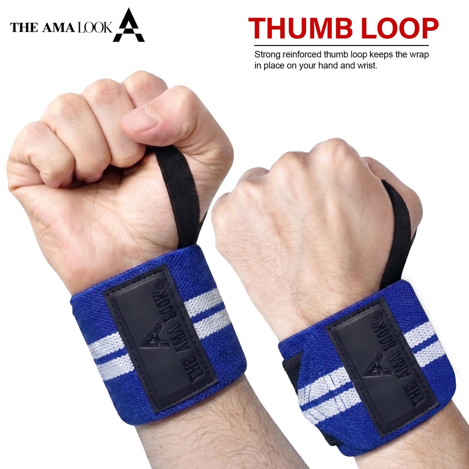THE AMA LOOK Premium Weight Lifting Wrist Wraps B2