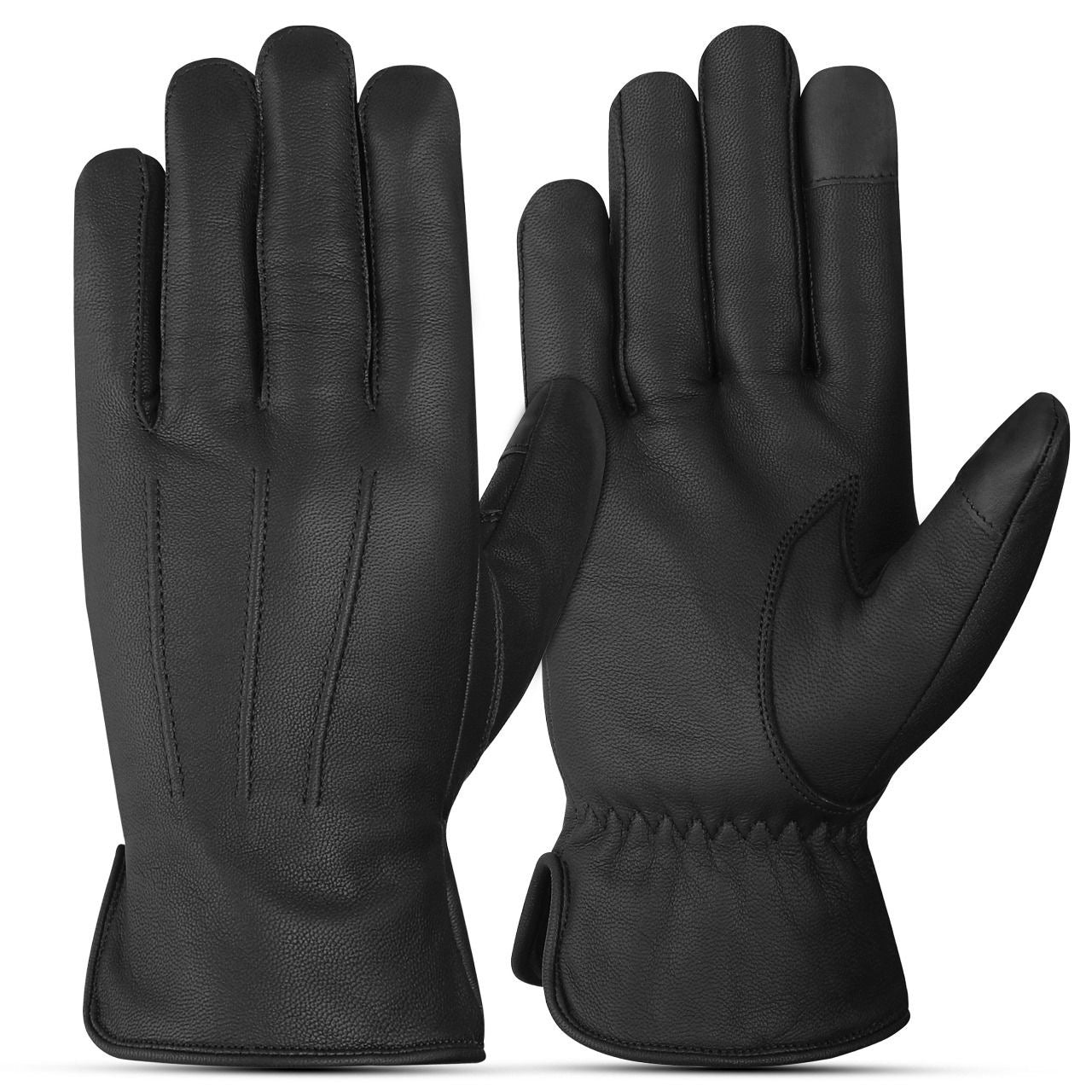 The AMA Look Cashmere Winter Leather Gloves