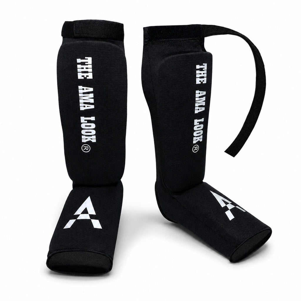 The AMA LOOK MMA Gel Padded Shin Guard Blue