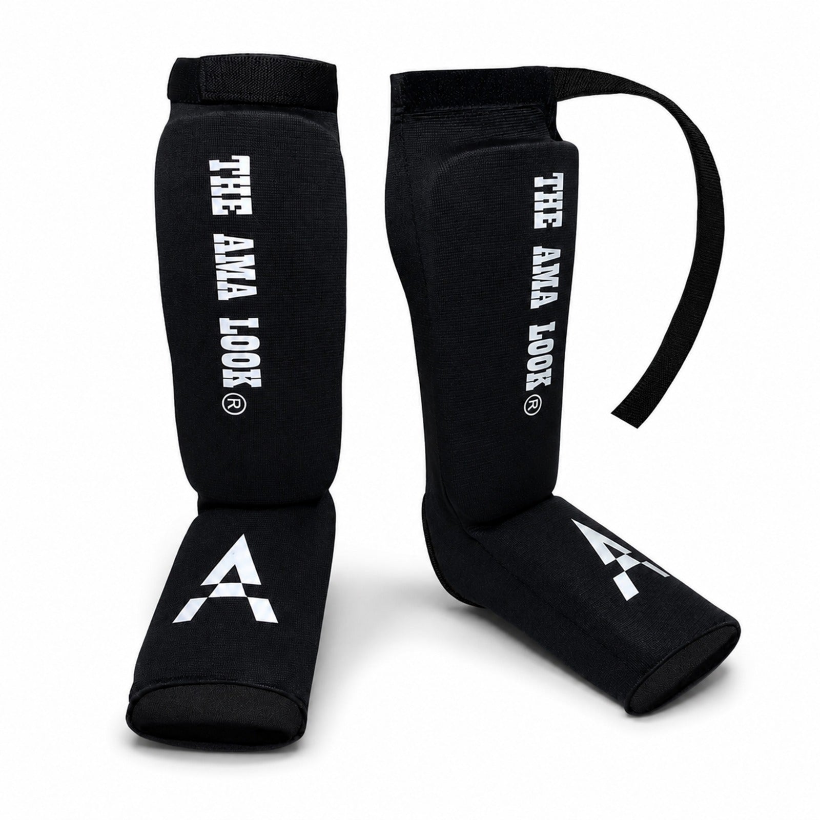 The AMA LOOK MMA Gel Padded Shin Guard Black