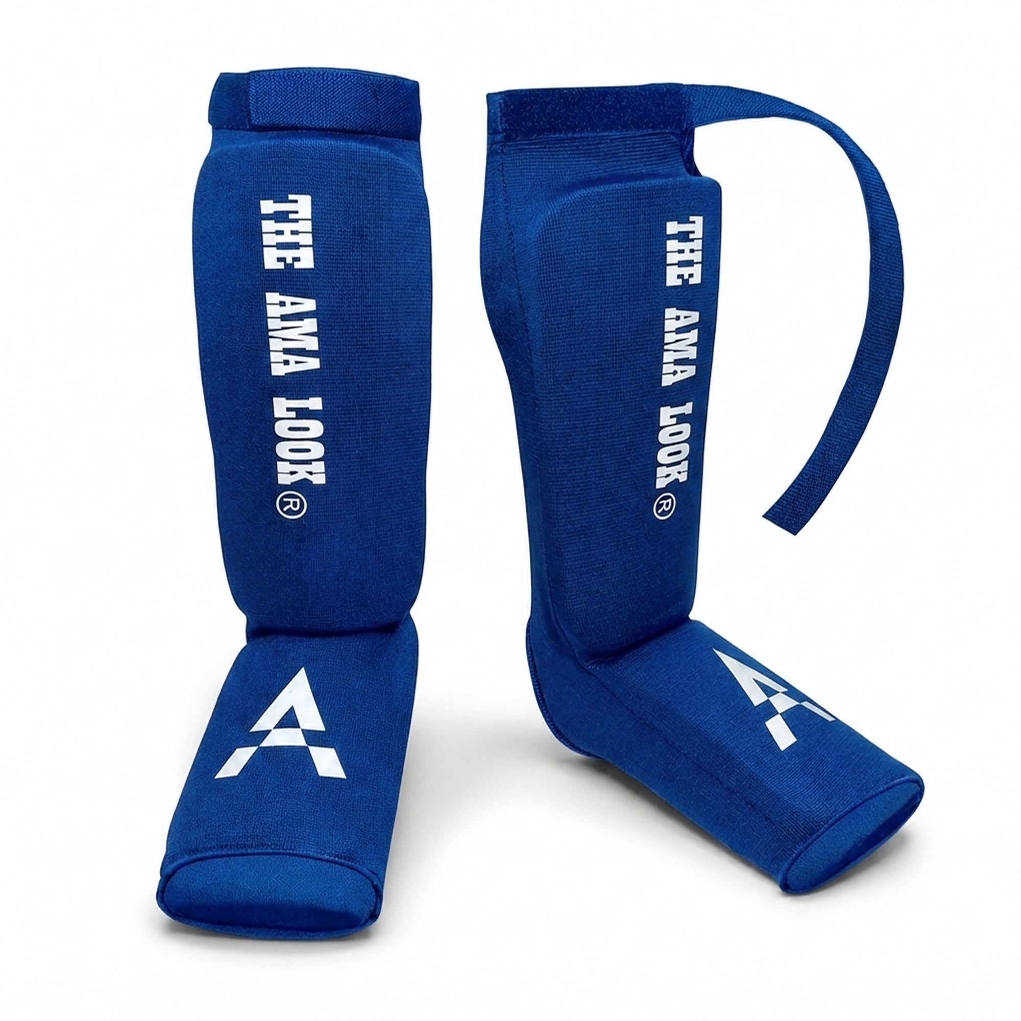 The AMA LOOK MMA Gel Padded Shin Guard Blue